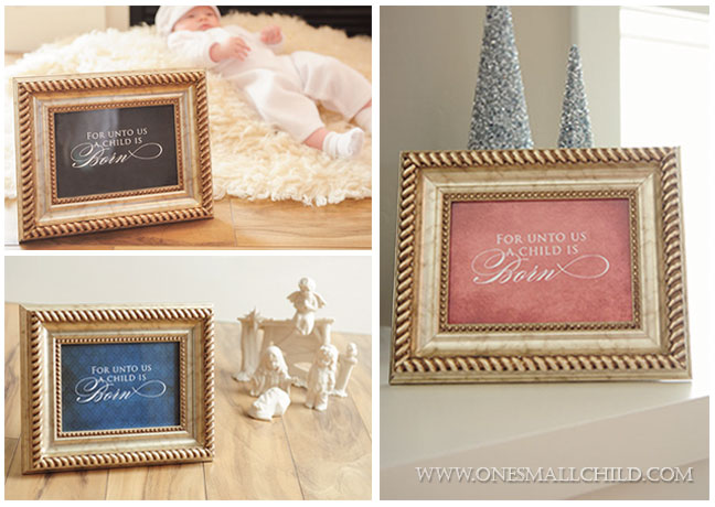 Framed For Unto Us Options | Free Christmas Printables at One Small Child