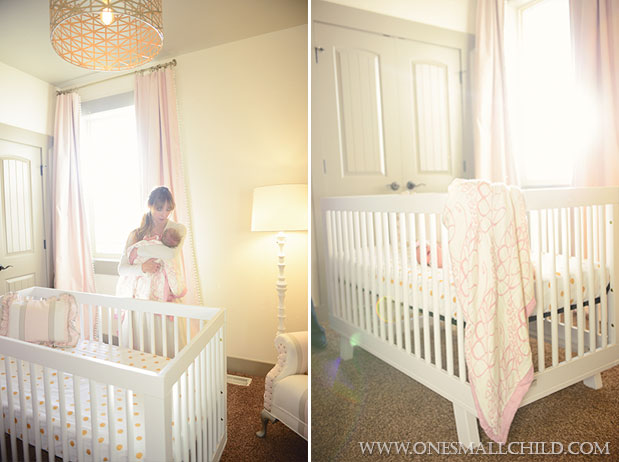 Nellies Pink Gold Gray Nursery - One Small Child