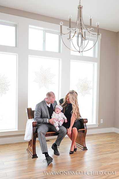 Christening Family Portrait Shot Ideas | Winter Christening at One Small Child