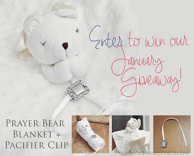 Bear Blanket Pacifier Clip Giveaway | Baby Gifts at One Small Child