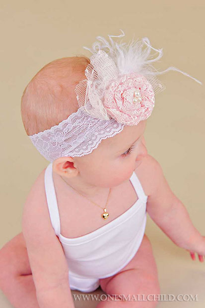 Lace Rosette Headbands for Babies | One Small Child