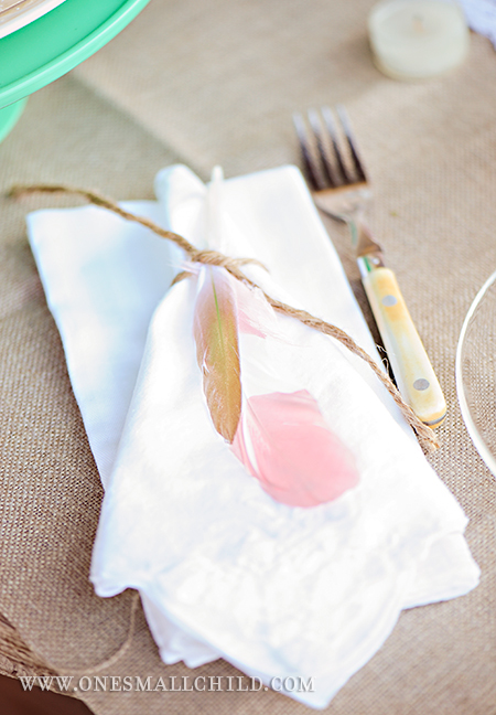 Painted Feather Napkin Rings