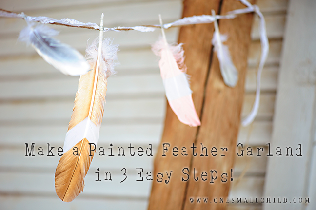 How to Make a Painted Feather Garland | Christening Party Decorations