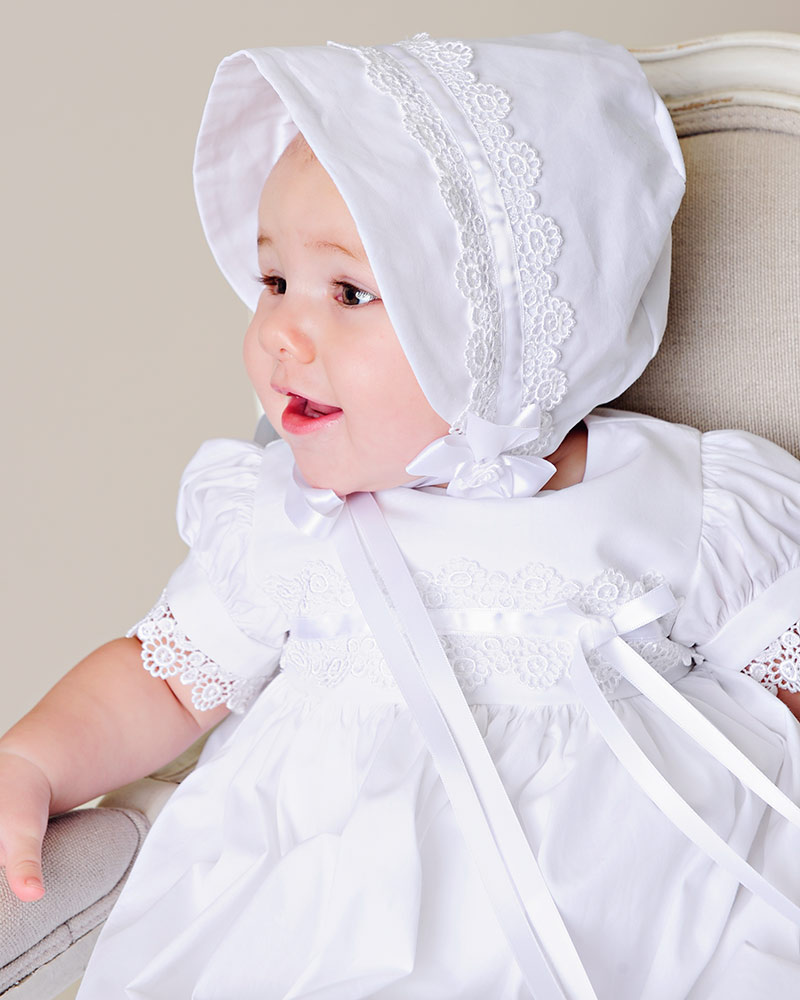 Baby Baptism Dress Eden, Christening Gown, Cotton Dress Baby, Cotton
