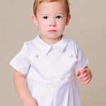 Sawyer Satin Baptism Romper - One Small Child