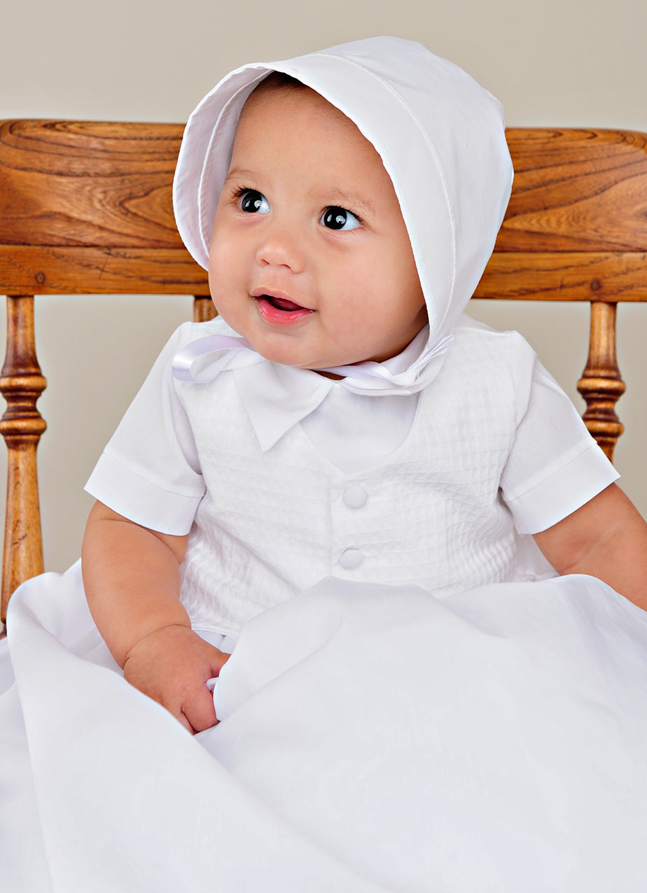 Stefan Cotton Christening Gown for Boys