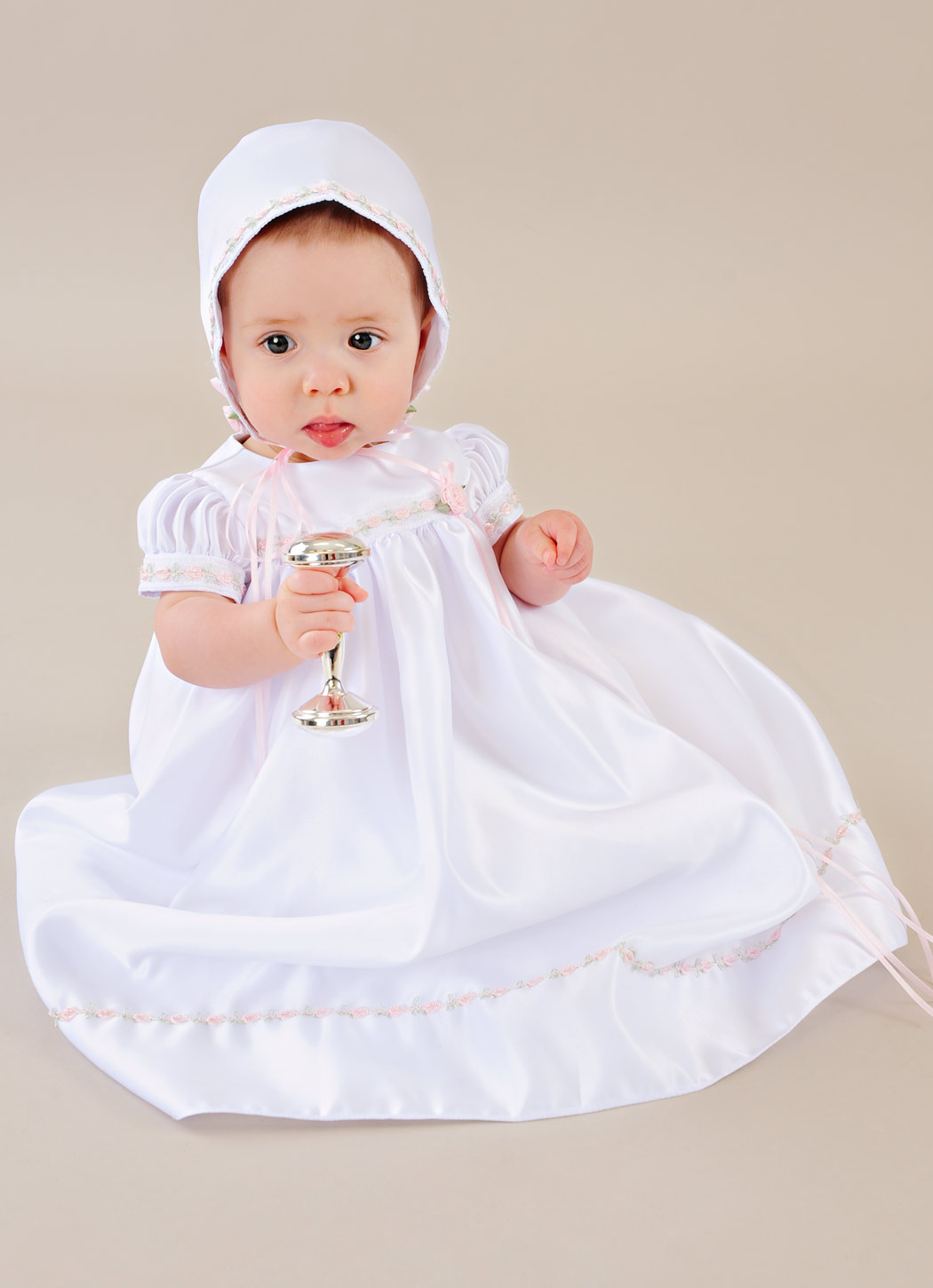Mandi Satin Christening Dress - One Small Child