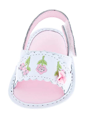 White Embroidered Baby Sandals - One Small Child