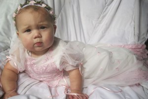 Alyssa Pink Lace Christening Gown - One Small Child