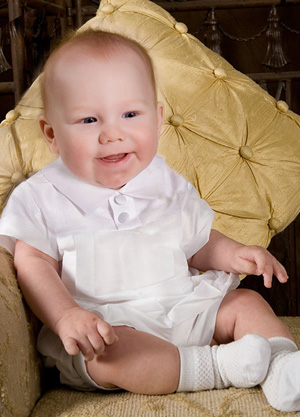 Owen Shantung Christening Outfit - One Small Child