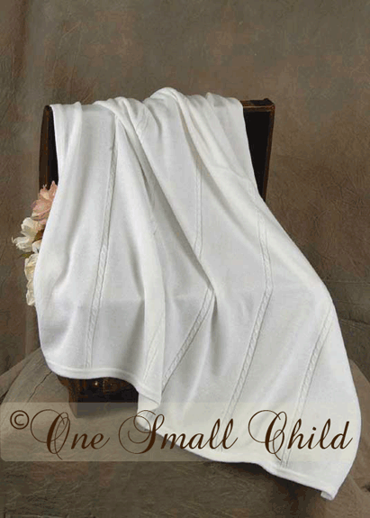 Cable Knit Christening Blanket - One Small Child