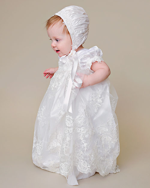 Chloe Silk & Lace Christening Gown