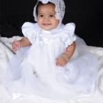 Allanah Samantha in the Clarice Christening Gown - One Small Child