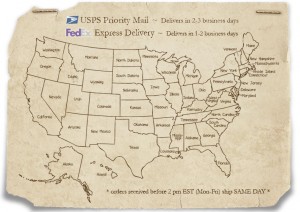 Domestic Shipping Map - One Small Child