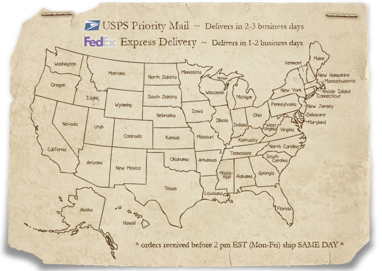 Domestic Shipping Map - One Small Child