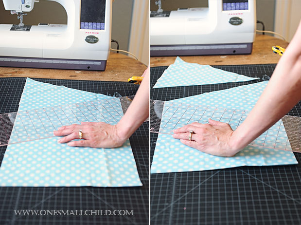 DIY No Sew Bunting Tutorial Cut Triangles - One Small Child