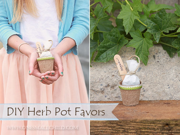 Herb Pot Favor Tutorial from  Christening Lookbook Shoot - One Small Child