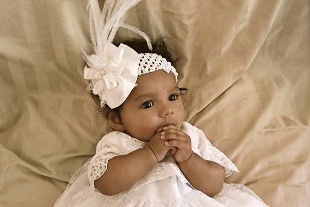 Lillian Christening Gown with Preslee Headband - One Small Child
