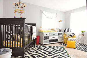 black grey gold baby boy room - One Small Child