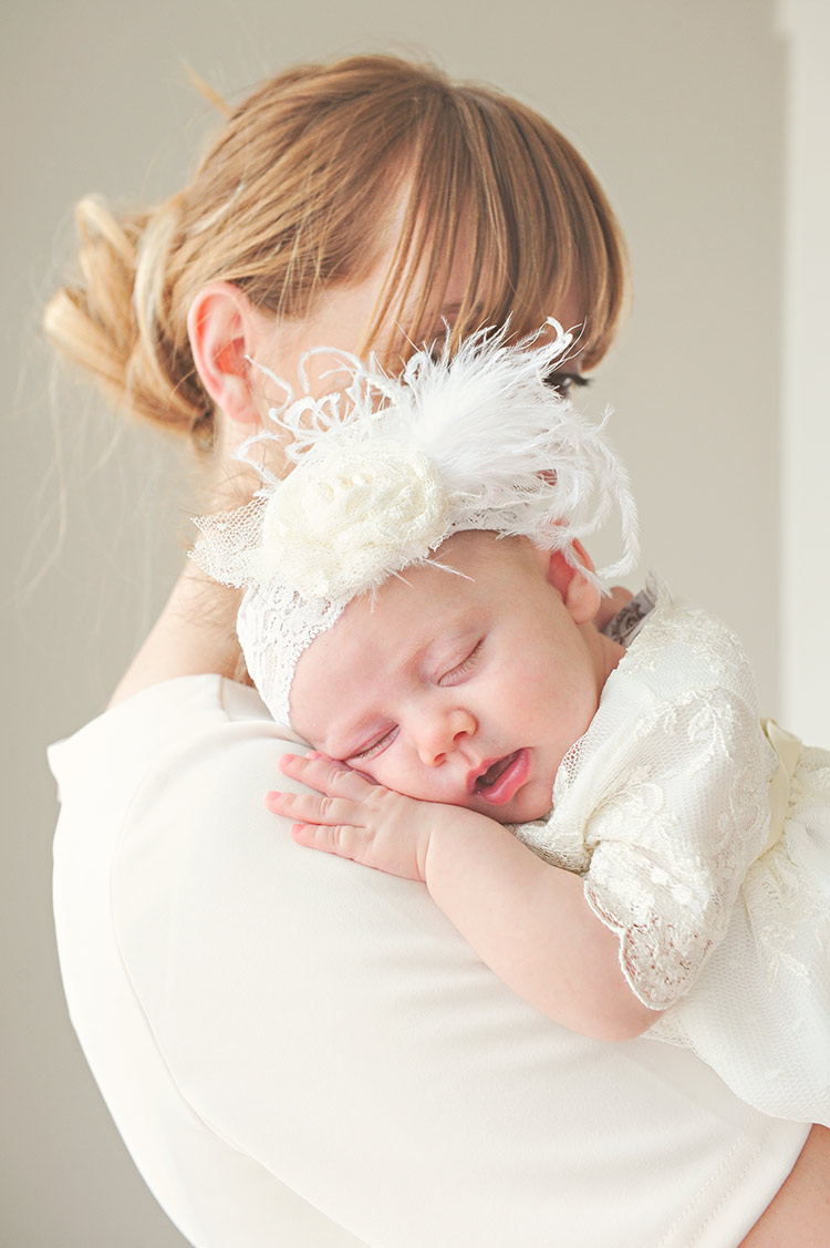 Ivory Lace Rosette Headbands | Baby Hair Accessories at One Small Child