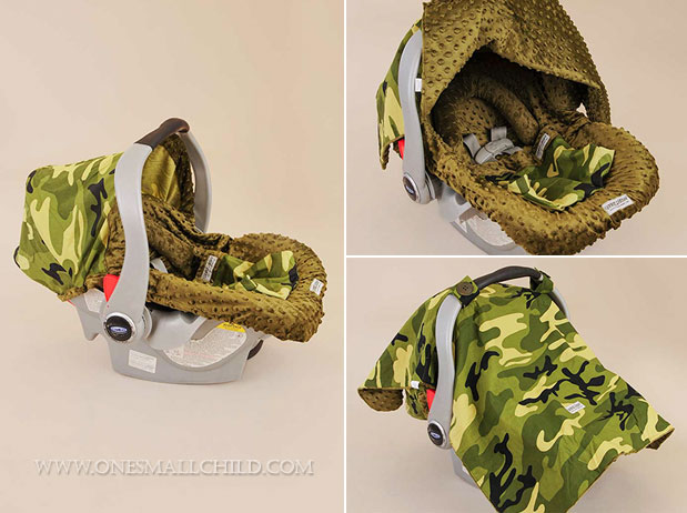 Love this camo car seat cover set! $66.00 | See more baby boy carrier covers at One Small Child: www.onesmallchild.com
