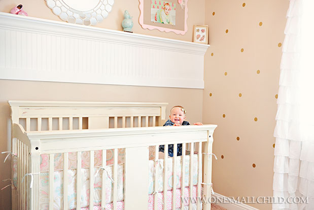 Beautiful modern shabby chic decor ideas for a girl’s room! | See the rest of baby Lily’s nursery at One Small Child: www.onesmallchild.com