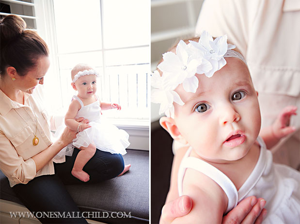 Adorable bouffant bodysuit slip for baby girl. Love the headband! | One Small Child: www.onesmallchild.com