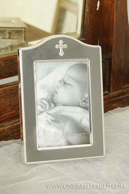 Cross Personalized Baby Frame Christening Gift - One Small Child