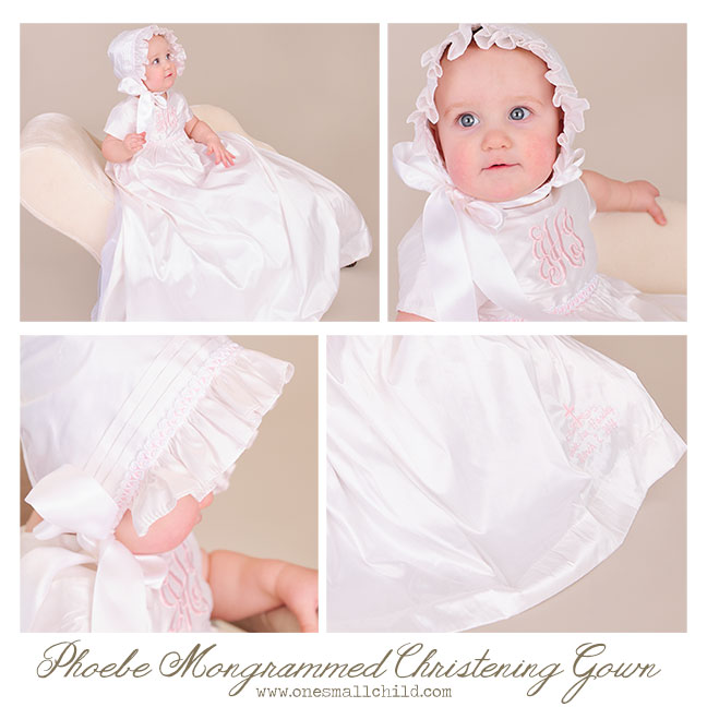 Phoebe Monogrammed Christening Gowns by  - One Small Child