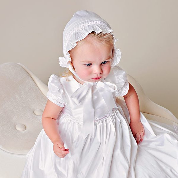 baby girls gown LDS blessing dress baptism gown infant white gown NEW Phoebe french embroidered cotton and lace gown christening gown