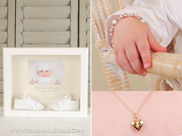 Christening Keepsakes Jewelry and Shoes - One Small Child