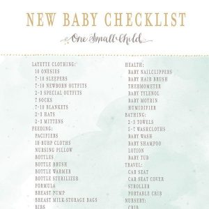 Baby Checklist - One Small Child