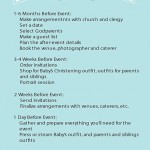 Planning A Christening Checklist - One Small Child