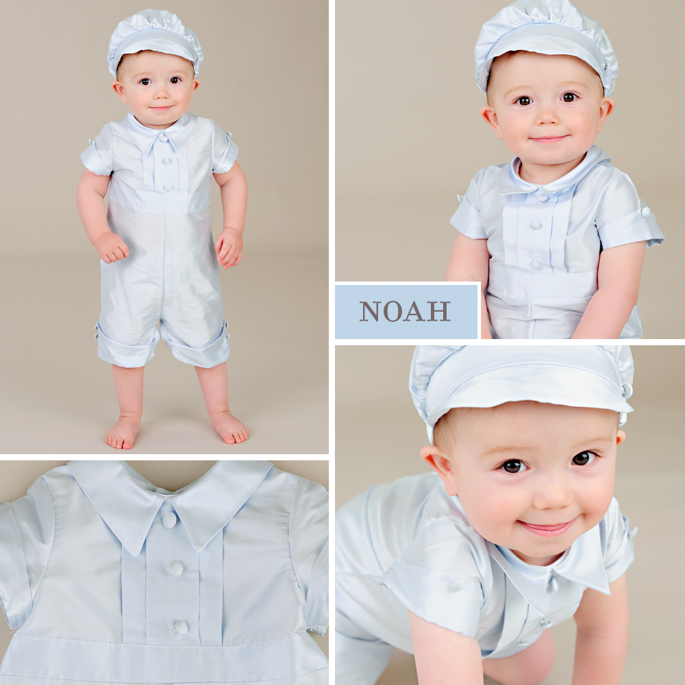 Noah: Something Blue Baby Ring Bearer Outfits - One Small Child