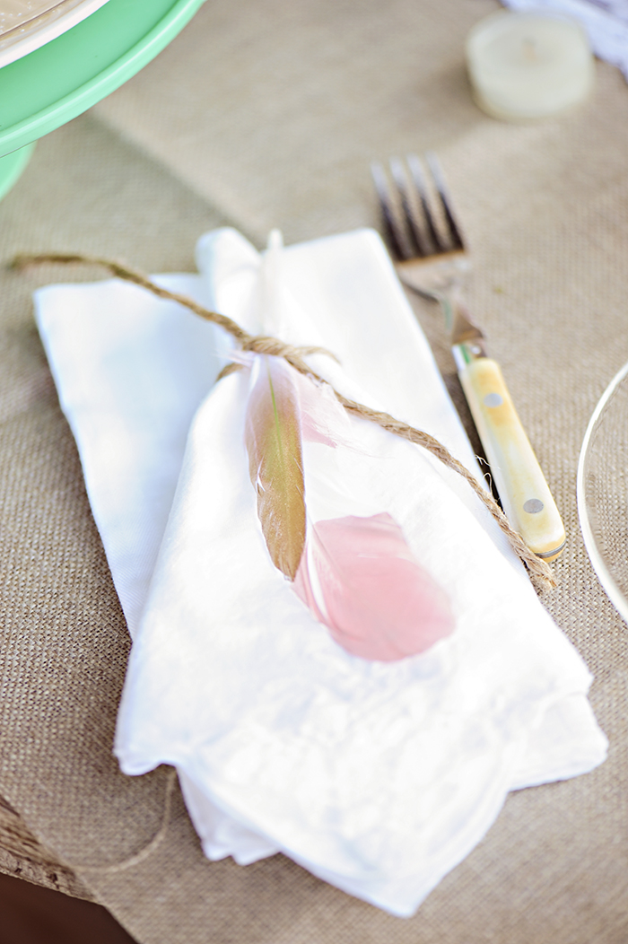Feather Napkin Ring Ideas - One Small Child