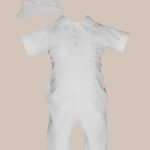 Boys Waffle Pique Christening Baptism Coverall - One Small Child