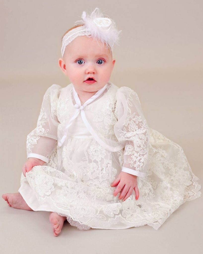Faithclover Baptism Dresses Baby Girls Toddler Long Classic Lace Christening Gowns 