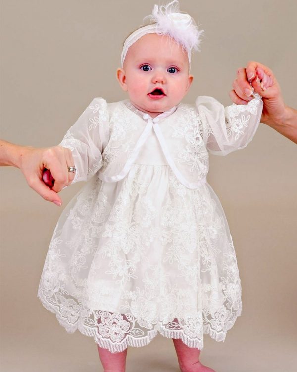 Becca Lace Christening Dress with Jacket - One Small Child