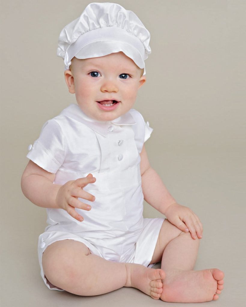 ShineGown Baby Boys Christening Outfit Romper Suit Wedding Baptism Clothes for Toddlers with Hats