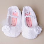 Lillian White Lace Christening Slippers - One Small Child