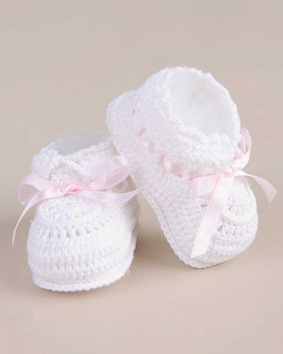 Ribbon Crochet Booties - One Small Child