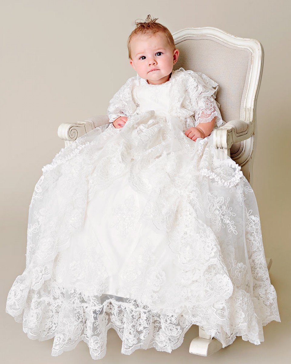 Cotton Baptism Gown - Joli Christening Gown - ChristeningGowns.com – Baby  Beau and Belle