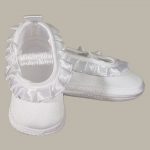 Baby Girls Satin Shoe with Pleated Ribbon - One Small Child