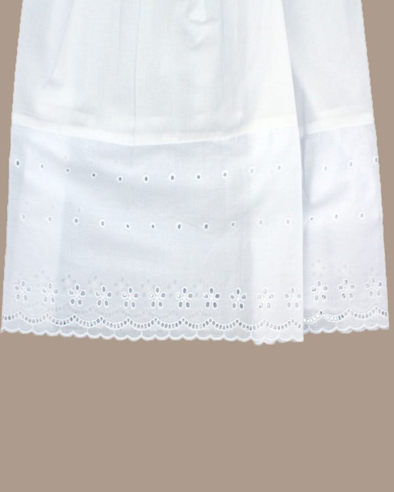 Girls White Cotton Christening Baptism Gown with Lace Border and Bonnet ...
