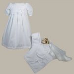 Girls Preemie Dress Christening Gown Baptism Set with Lace Hem - One Small Child