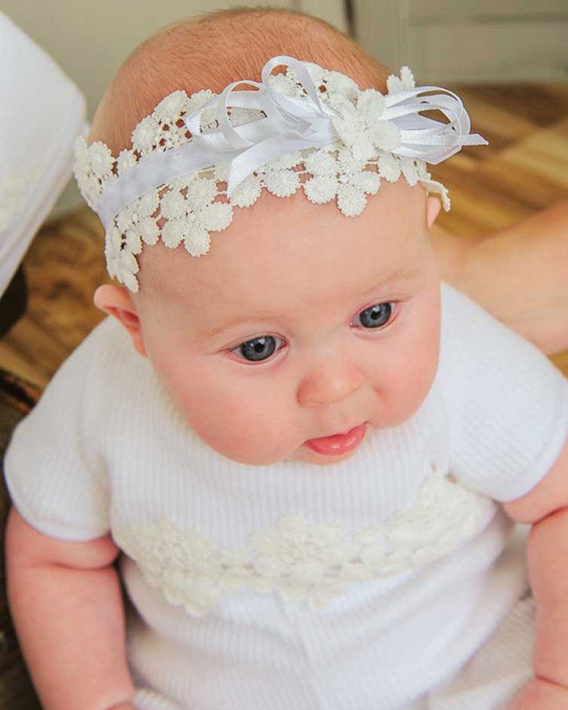 Amber After Christening Headband for Baby Girls - One Small Child