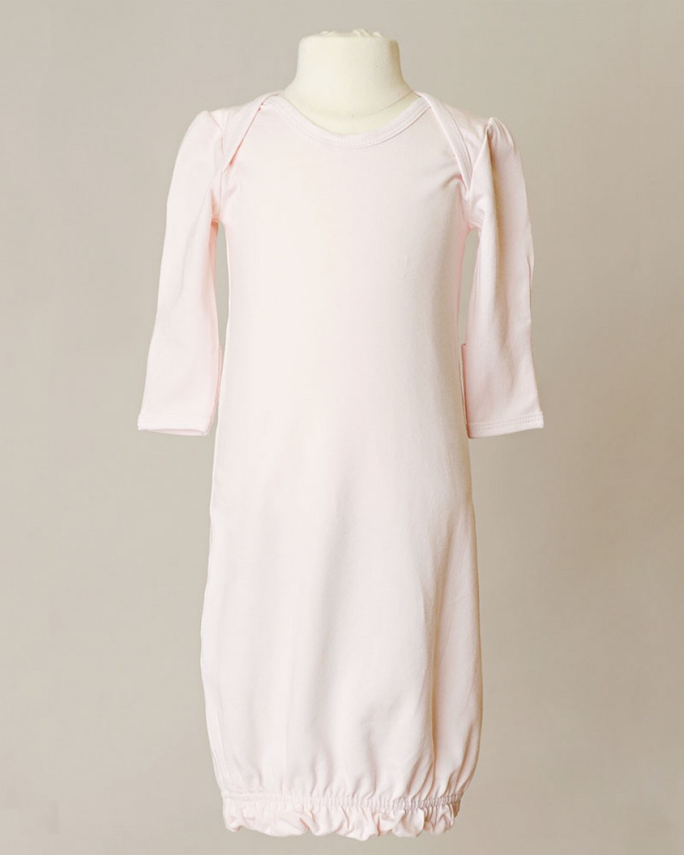 Girls Three-Piece Bamboo Layette Set in Pink or White - One Small Child