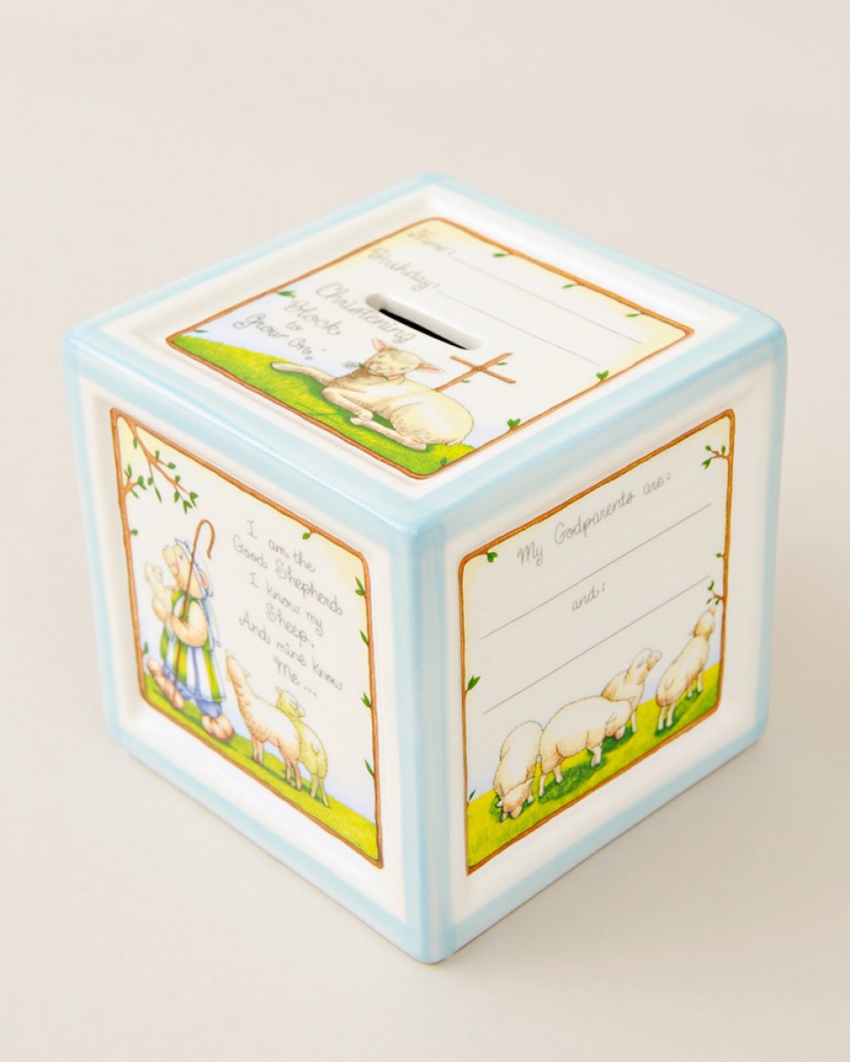 Blue Christening Gift Bank - One Small Child