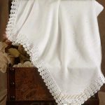 Crochet Edge Christening Blanket - One Small Child