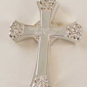 Ornate Silver Wall Cross - One Small Child